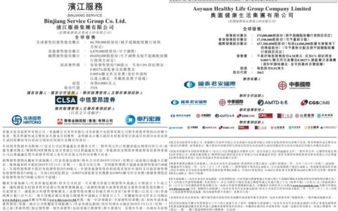 滨江服务、奥园健康生活发布招股公告；新大正物业拟A股上市，募资4.99亿元；中奥到家收购建屋物业66%股权