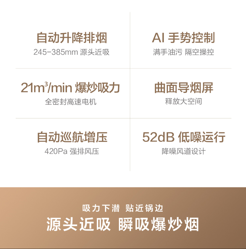 云米（VIOMI）Cross2智能烟灶套装 自动升降 21立方大吸力 手势控制 天然气燃气灶 CXW-230-VK702+JZT-VG301