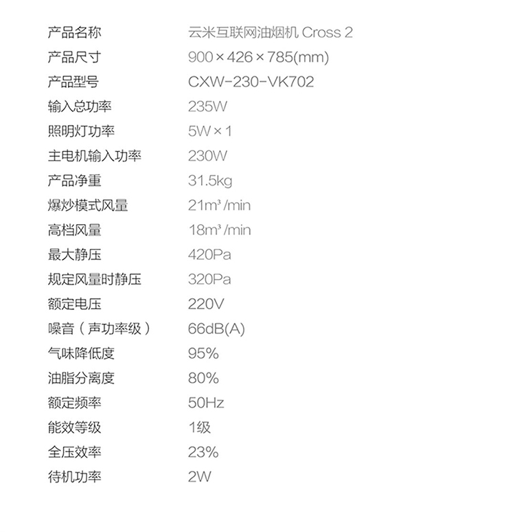 云米（VIOMI）Cross2智能烟灶套装 自动升降 21立方大吸力 手势控制 天然气燃气灶 CXW-230-VK702+JZT-VG301