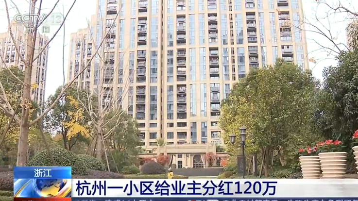 杭州一小区给业主分红120万 专共有部分收益归业主 物业不能动